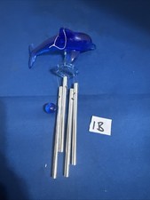 Dolphin Wind Chime Retro Silver/Blue Metal