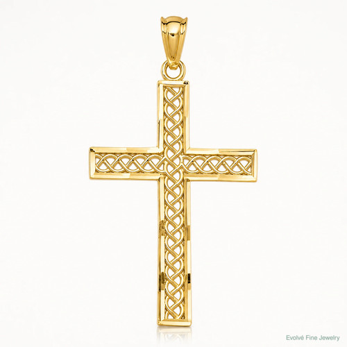 14k yellow gold diamond - yellow, diamond-cut