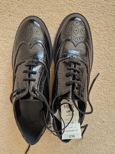 Womens patent flat brogues - womens,