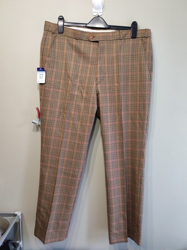Gurteen check trousers brown - check,