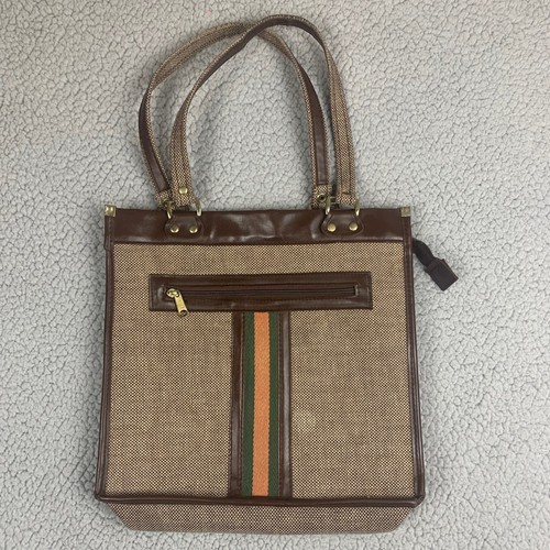 Vintage 70s tweed satchel - tweed, tote