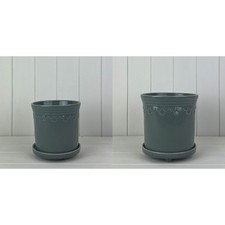 Ceramic Grey Plant Pot with