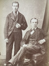 CDV PHOTO 2 HANDSOME YOUNG MEN