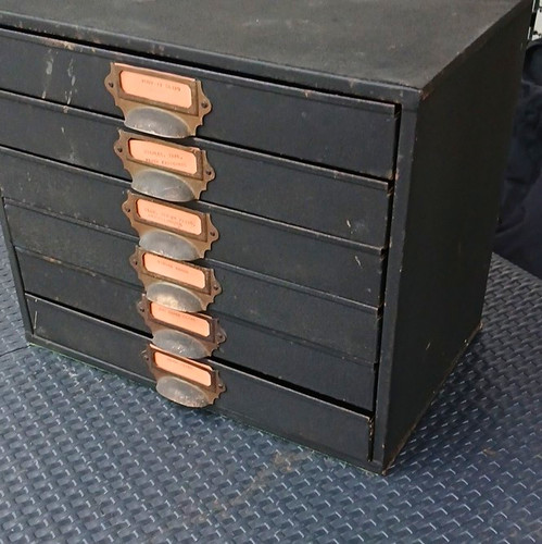Vintage steel drawer filing - steel,
