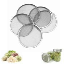 5 Stainless Steel Seed Sprouting Lid Mesh Screen Strainers Filter For Mason Jar