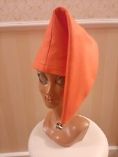 Orange Pointed Hat Elf Gnome Pixie Dwarf Fairy Tale Fancy Dress Costume M New