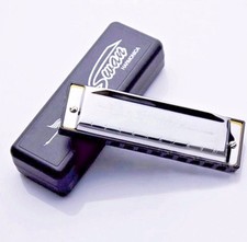 SWAN SILVER HARMONICA  10 HOLE KEY OF C  FOR  BLUES ROCK JAZZ FOLK UK SELLER 
