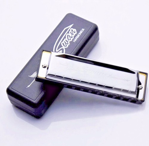 Swan silver harmonica hole - silver,