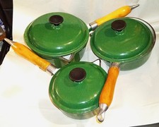 Set of 3 Vintage Green Heavy