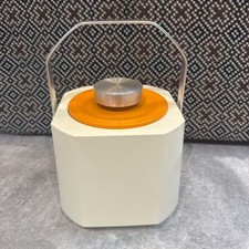 Vintage Sparklets Ice Bucket Cream & Orange Barware Home Pub Man Cave 
