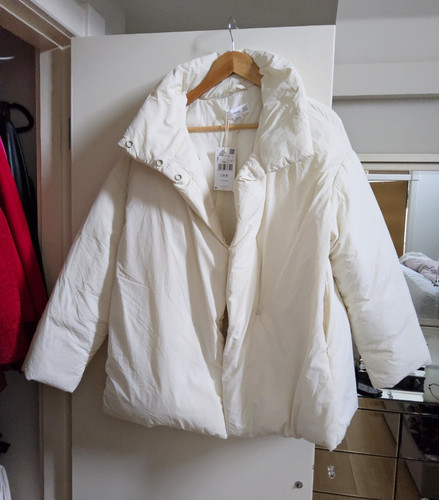 Mango white puffer jacket - mango,