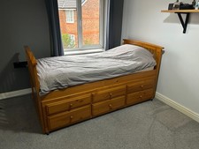 Captains wooden twin bed with