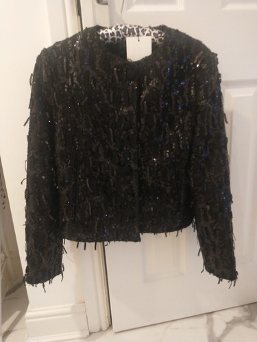 Zara black sequin blazer - black,