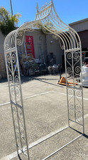 White Wrought Iron Garden Arch