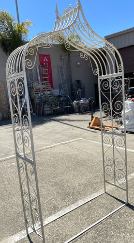 White wrought iron garden - white,