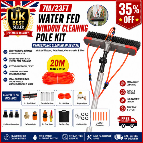 Water fed window - 7m,