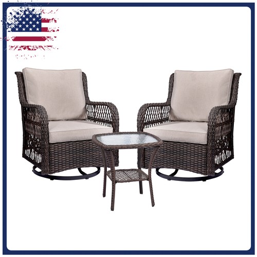 Piece outdoor wicker swivel - 3-piece,