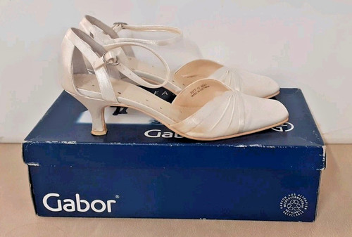 Gabor ivory satin kitten - kitten, heel