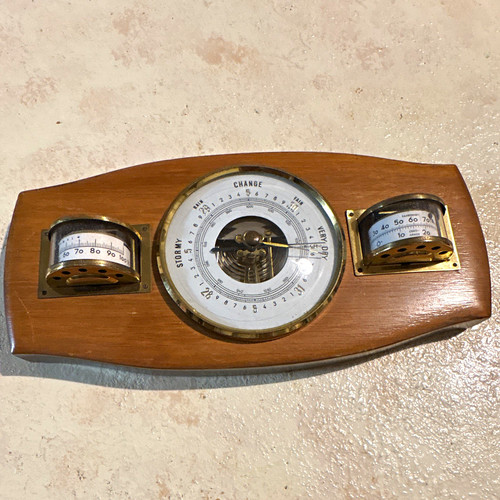 Wooden wall barometer weather - wooden,