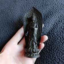 Tibetan Old Bronze Buddha Statue Tathagata Kwan Yin On Lotus Base