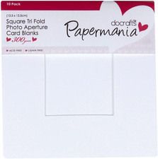 Papermania 300 Gsm Square Tri Fold Window Aperture Card Blanks and Envelopes,...
