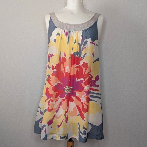 Floral cotton silk dress - m&s,