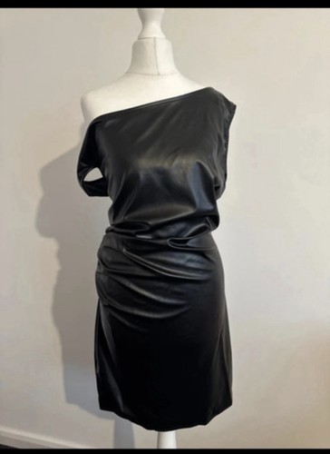 Faux leather off shoulder - faux,