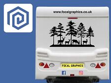 LARGE Forrest Deer Wood Fawn Decal Campervan Van Caravan Sticker Graphic