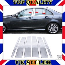 Chrome Door Pillar Trim 6 pcs For Mercedes W204 C class Saloon 2007 to 2014