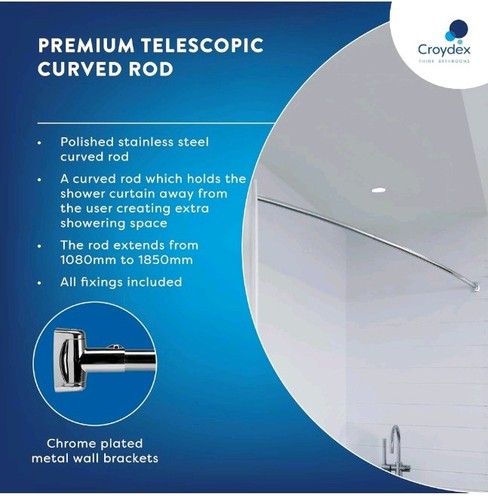 Croydex telescopic curved - telescopic,