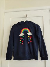 NEXT Girls 11yrs Navy Blue Jumper With Rainbow Design And Pompoms