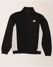 KAPPA Boys Graphic Tracksuit Top Jacket 15-16 Years 3XL  Black Colourblock BW41