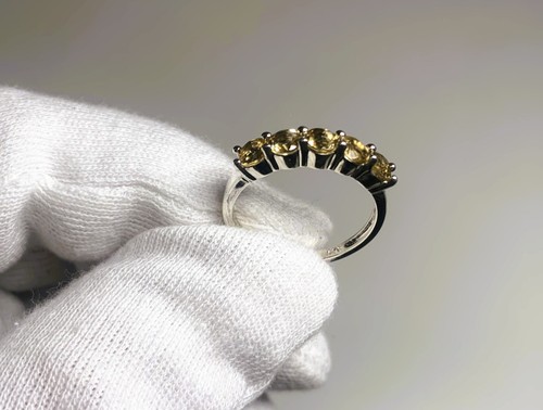 Polished yellow amethyst 925