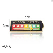 My Social Battery Mood Brooch