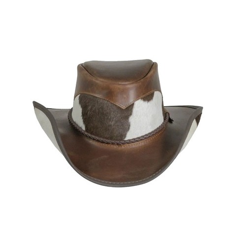 Brown genuine leather cowboy - brown,