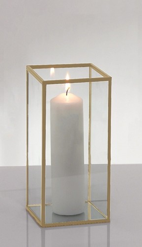 Metal frame glass hurricane - glass,