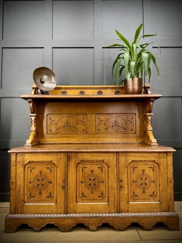 Antique oak buffet - buffet, sideboard