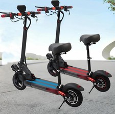 Portable Electric Scooter 48V15AH Off Road Foldable Adult E-Bike w/ Seat LED