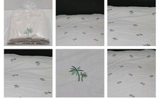 Super King Duvet Cover 260x220cm + 2 Pillowcases 48x74cm Palm Tree Embroidery 3D