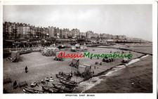 Vintage Original R/P Postcard Brighton East Beach 1900s Victorian Changing Huts