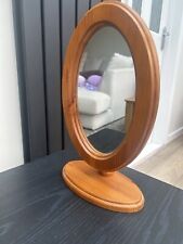 Wood Dresser/Vanity Oval Tabletop Mirror Stands 15” Tall, 9’’ Wide   