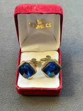 Vintage Blue stone/silver tone cufflinks