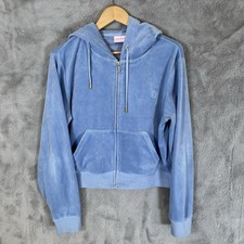 Juicy Couture Sport Hoodie Womens XL Baby Blue Tracksuit Top