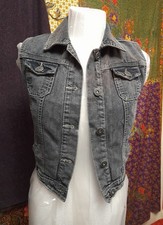 Stylish Sleeveless Black Denim