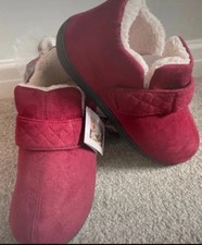 Fleece Lined Burgundy Red Slippers Slipper BootsMemory Foam Size 9 EU 42  Unisex