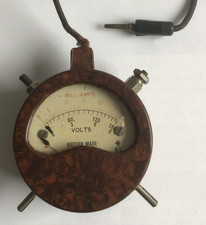 1930s BRITISH MADE BAKELITE POCKET VOLTMETER & MILLIAMMETER  - VALVE RADIOS etc