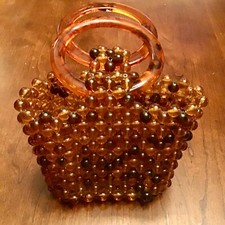 Vintage Amber-Look Beaded