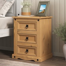 Corona Bedside Table 3 Drawer