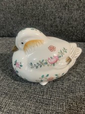 Andrea By Sadek Porcelain Dove Figure Hand Painted Flowers