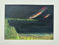 IAN LAURIE 1933 Cornish art Acrylic PAINTING on Board Late Lizard Glow